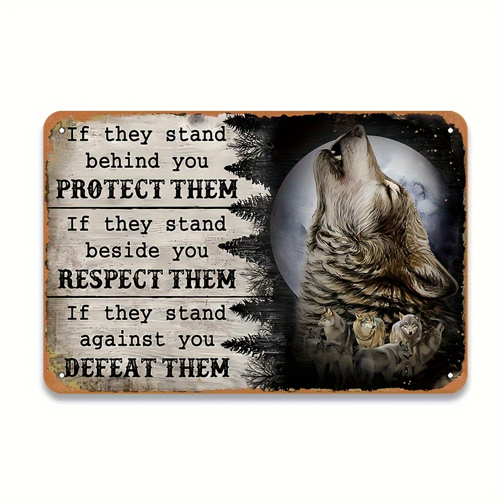 Home Bar Stand - Wolf-Inspired Metal Tin Sign - 'If