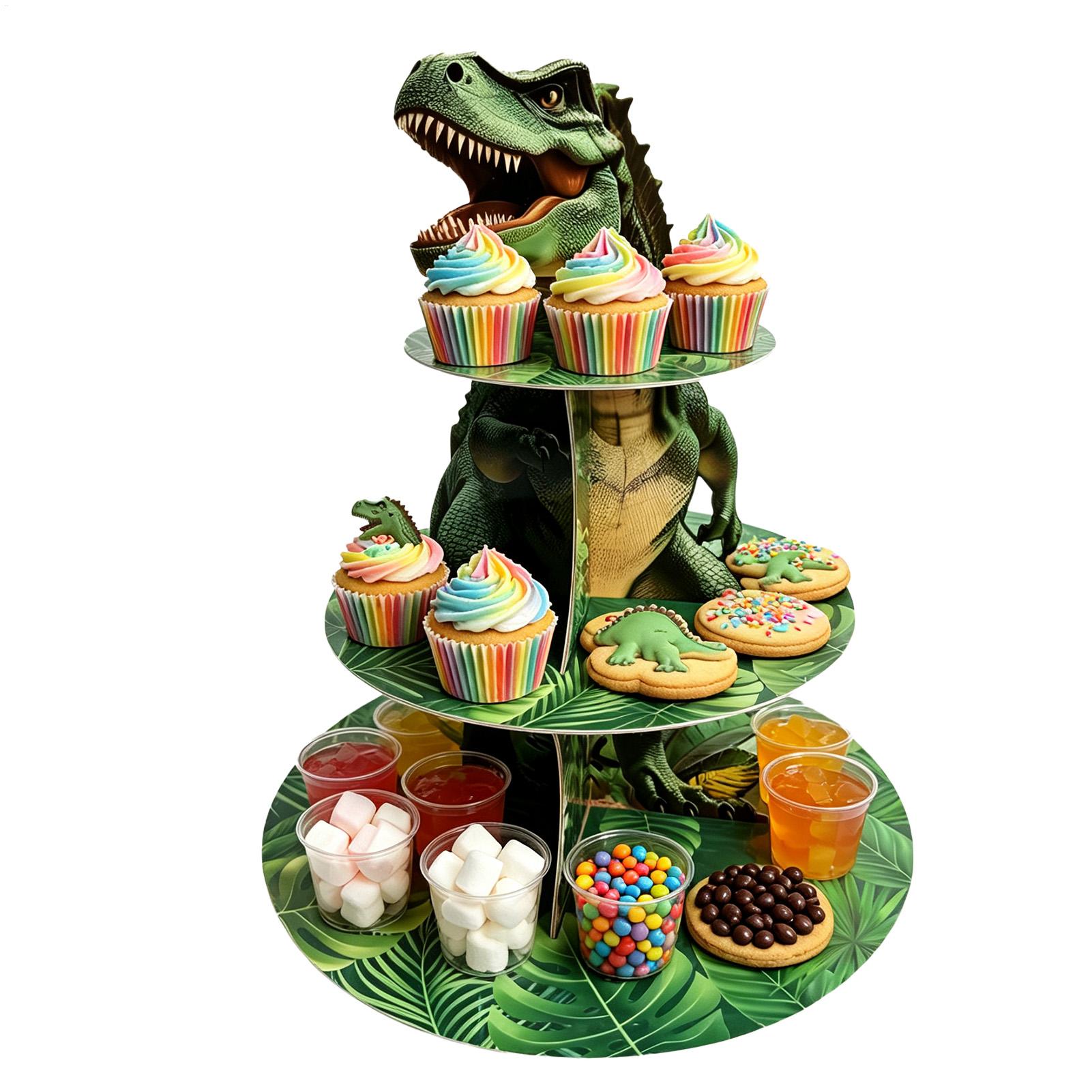 Cupcake Stand 3 Tiers Dinosaur - Home Bar Shelves recension och pris