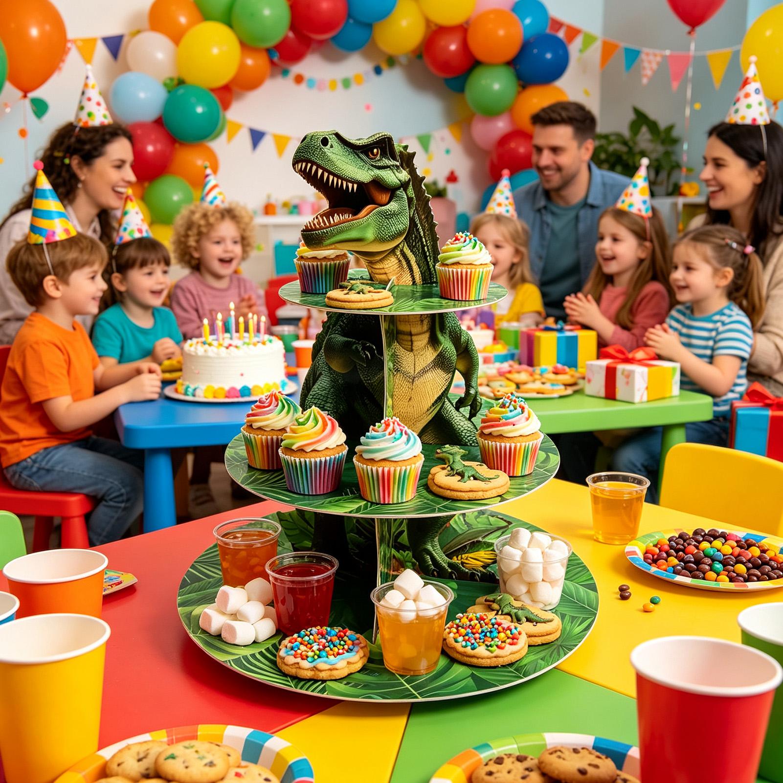 Cupcake Stand 3 Tiers Dinosaur - Home Bar Shelves recension och pris