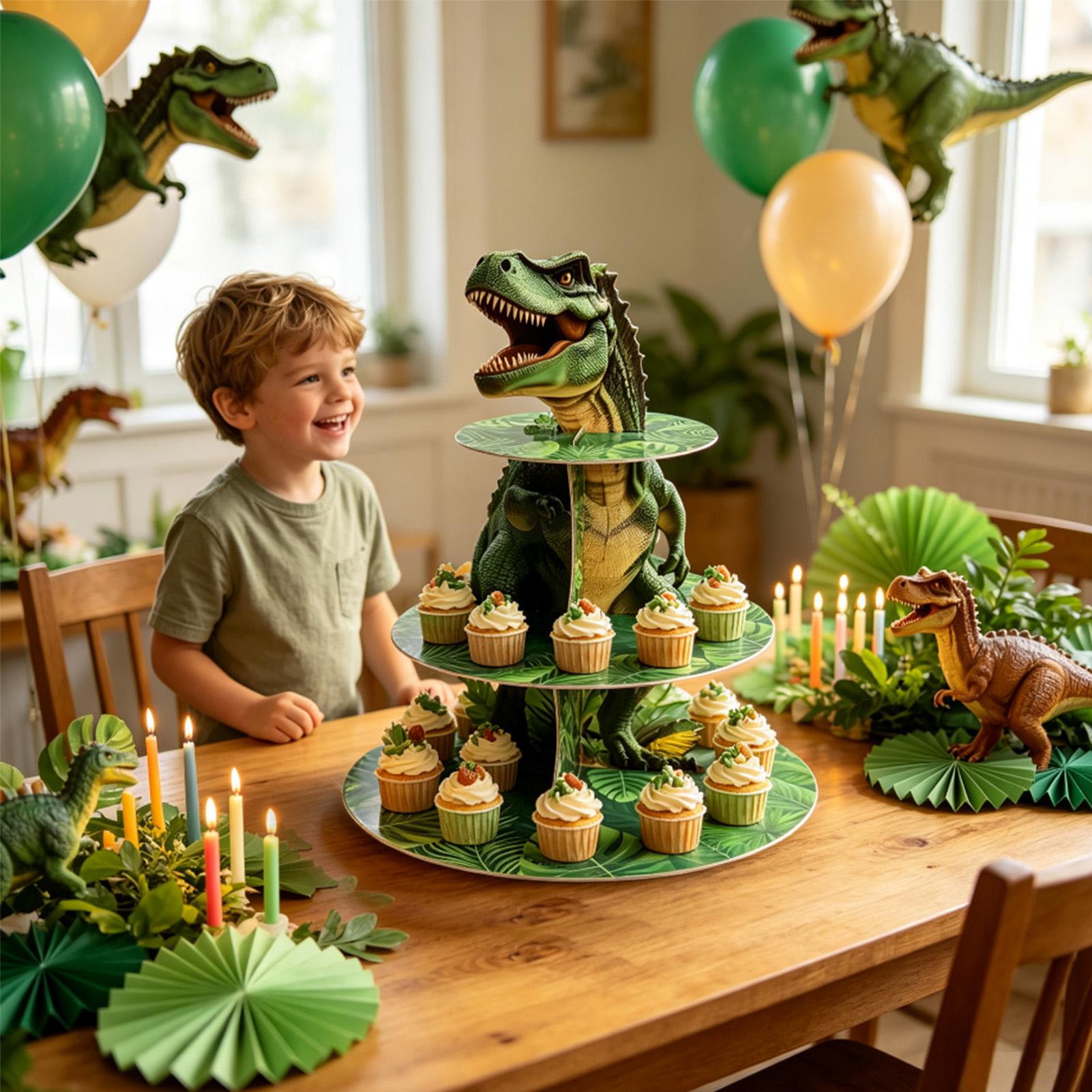 Cupcake Stand 3 Tiers Dinosaur - Home Bar Shelves recension och pris