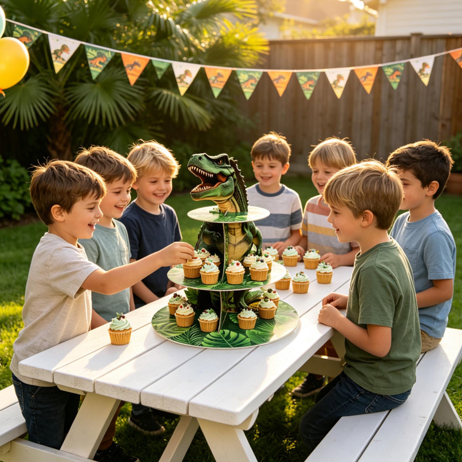 Cupcake Stand 3 Tiers Dinosaur - Home Bar Shelves recension och pris