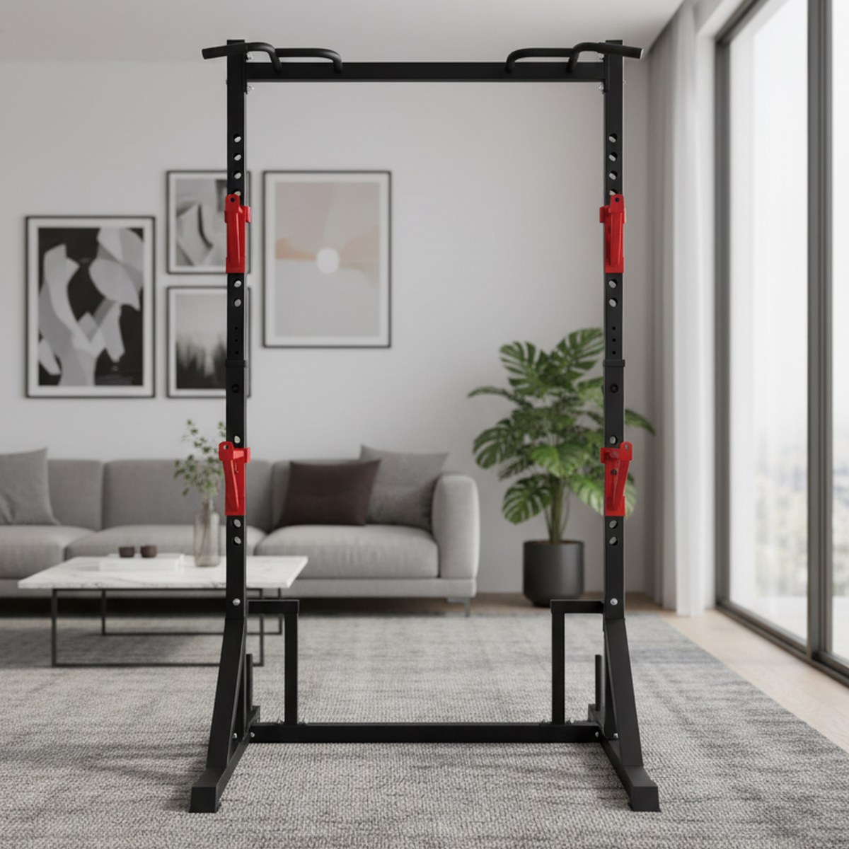 Adjustable Power Rack with Pul - Home Bar Stand recension och pris