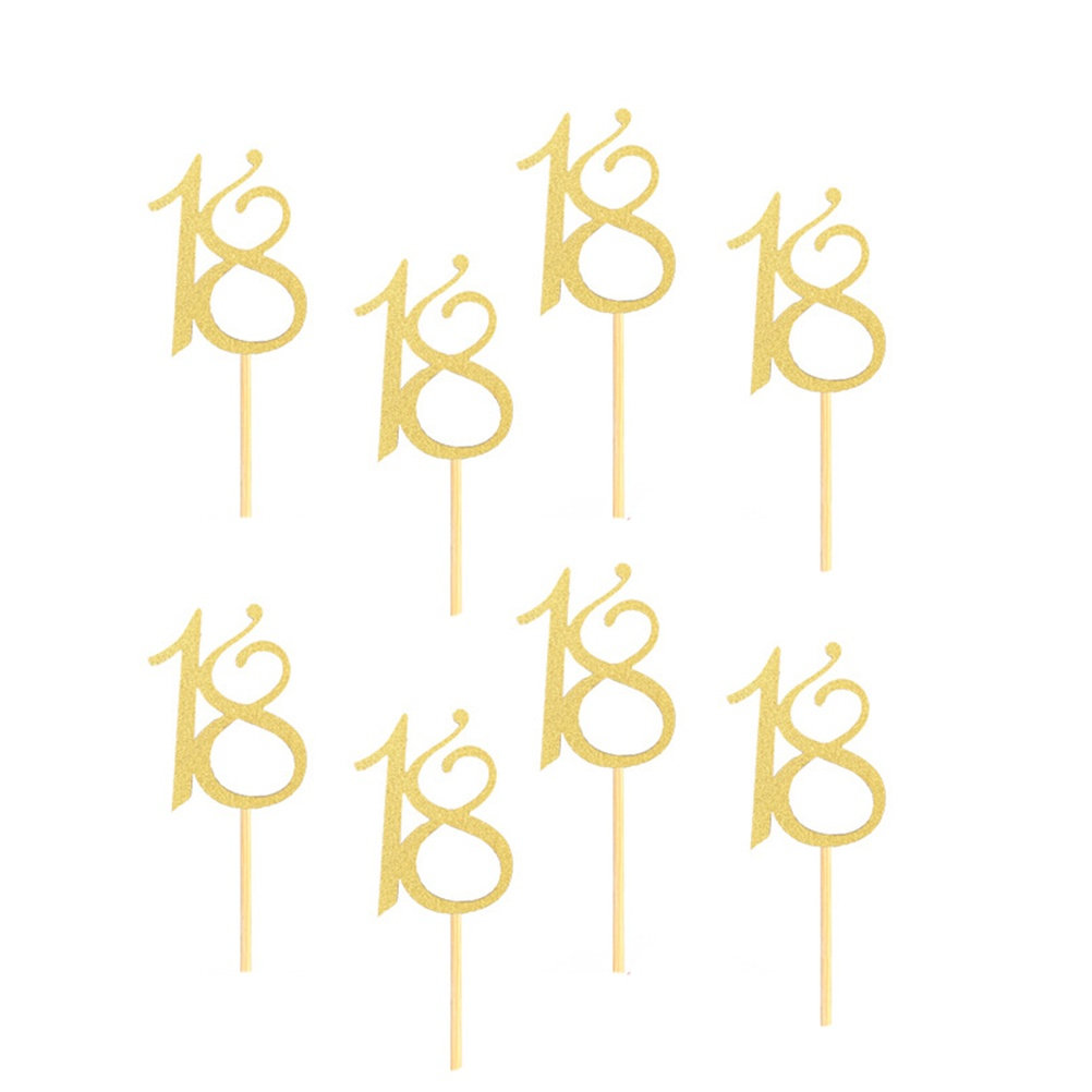 48Pcs 18Th Birthday Cake Toppe - Ice Pick Pick recension och pris