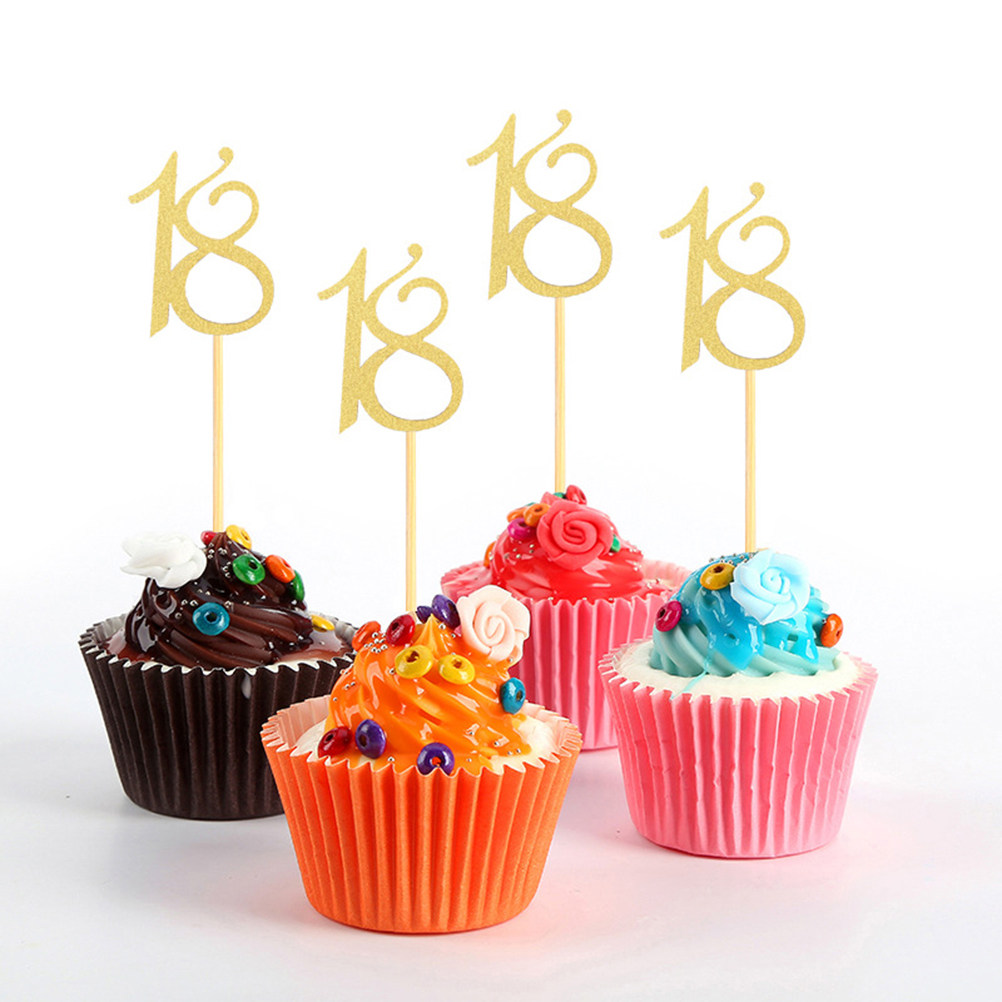 48Pcs 18Th Birthday Cake Toppe - Ice Pick Pick recension och pris