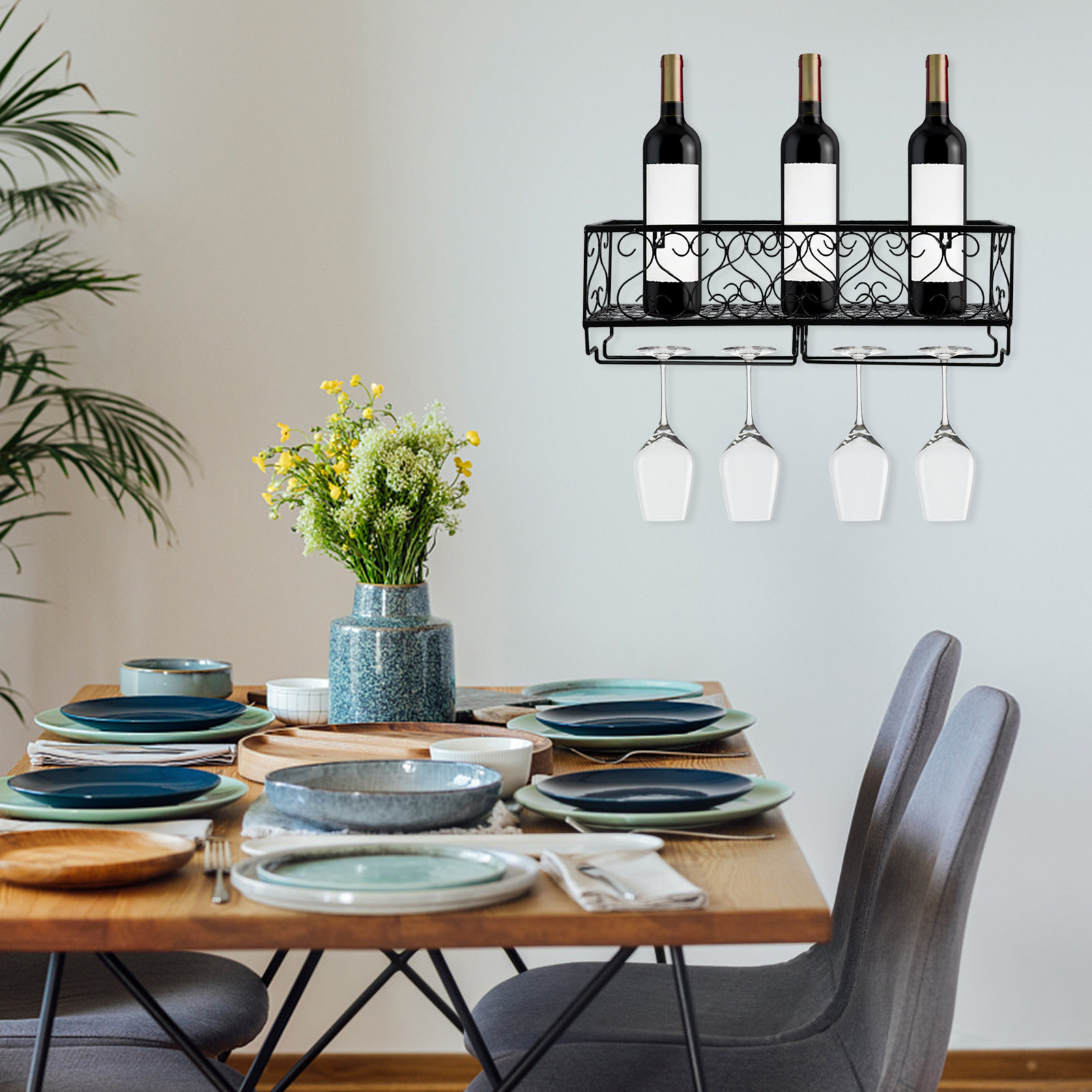 1Pcs Wall Mount Wine Bottle Ra - Home Bar Stand recension och pris