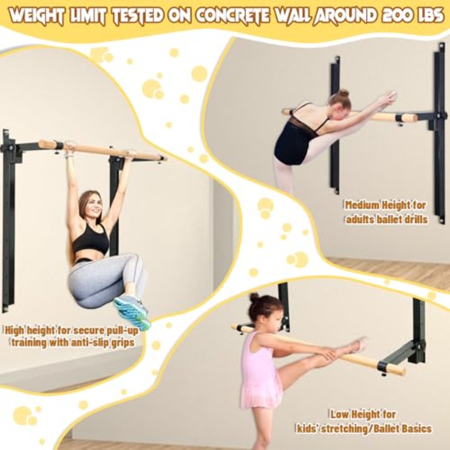 Wall Mounted Ballet Barre 4ft  - Home Bar And Gym recension och pris