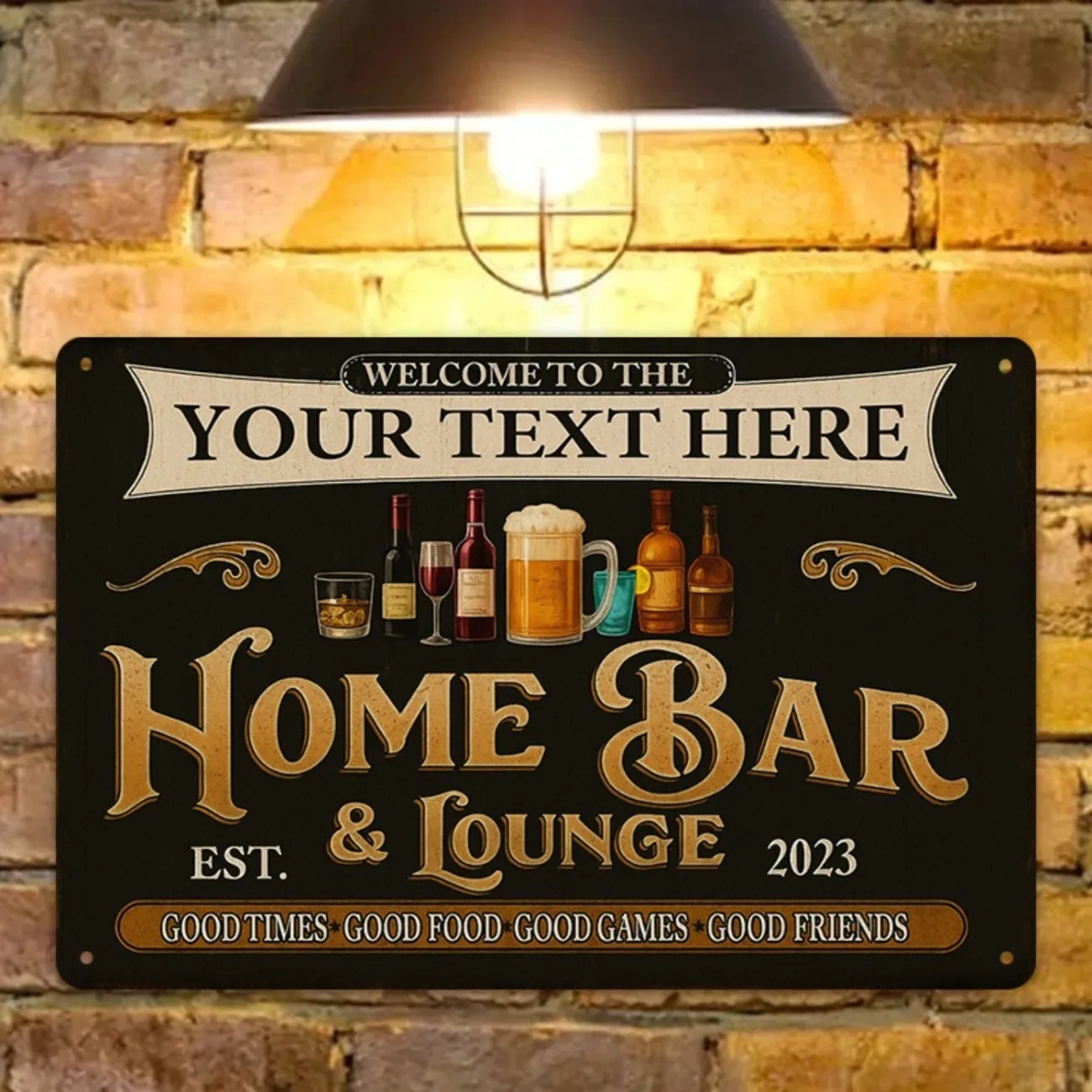 Custom Text Vintage Home Bar & - Home Bar Signs recension och pris