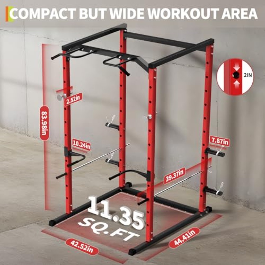 Heavy-Duty Power Cage with Pul - Home Bar And Gym recension och pris