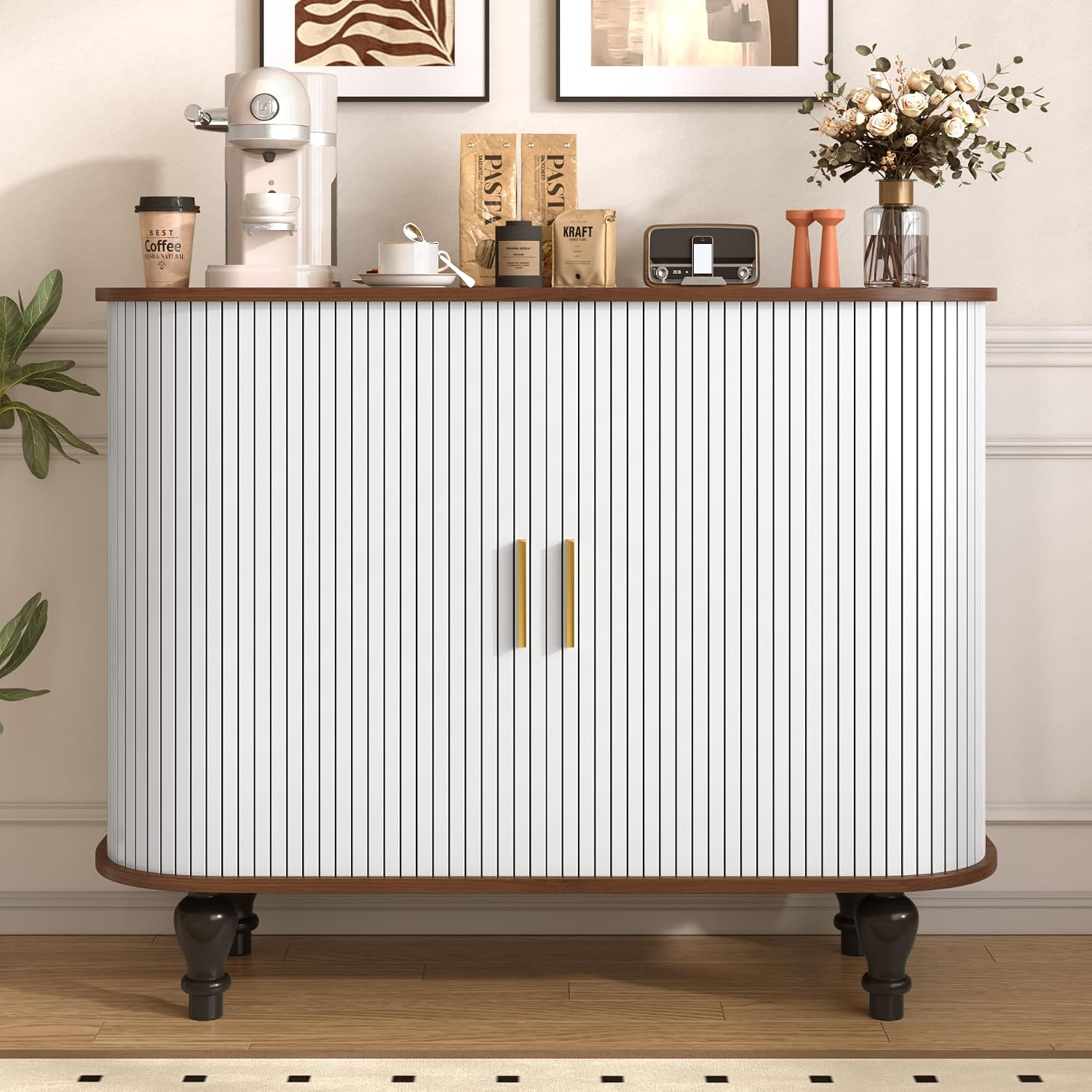 White Bar Cabinet with 6 Wine  - Home Bar And Cabinet recension och pris