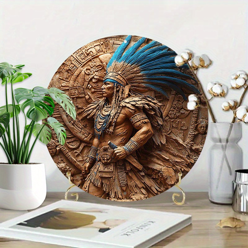 1pc Aztec Warrior 8-Inch Round - Home Bar Cafe recension och pris