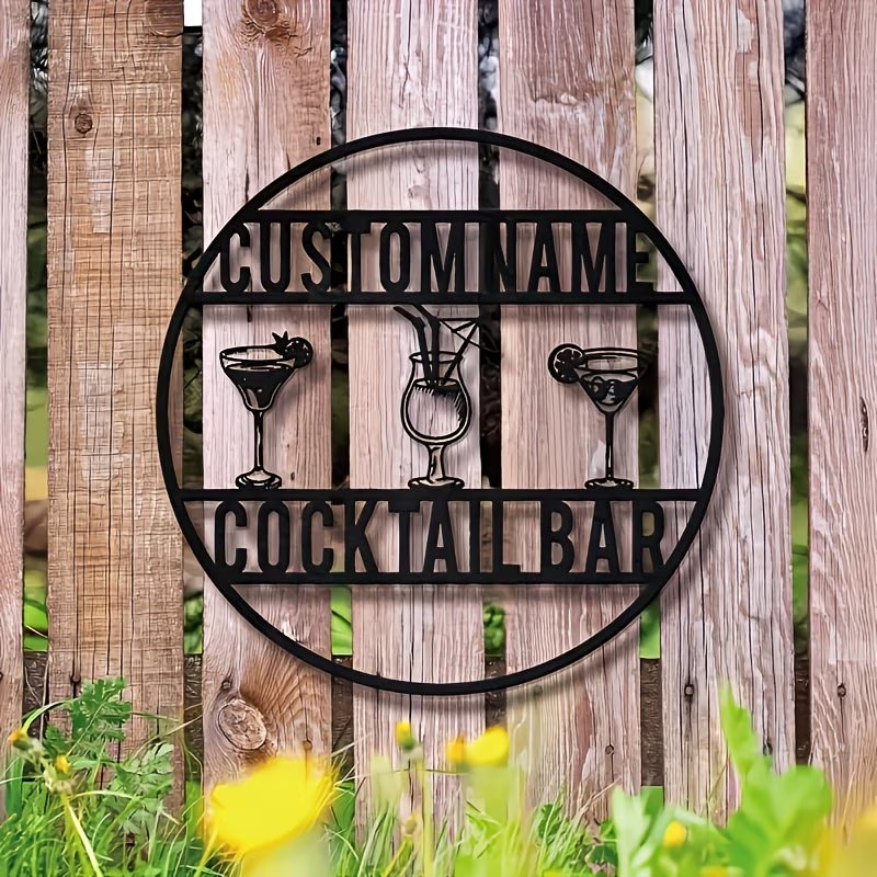 Custom Name Cocktail Bar Sign, - Home Bar Cafe recension och pris