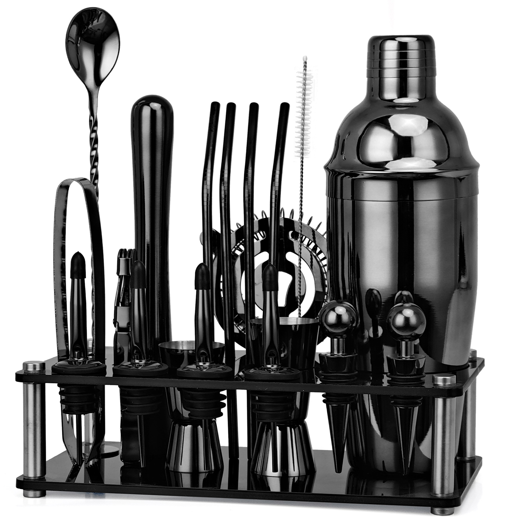 20pcs Black/Rose Gold/Silver 8 - Boston Shaker Set recension och pris