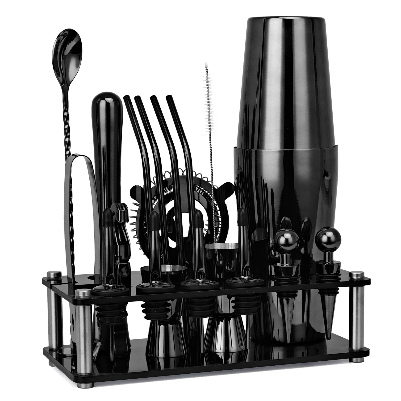 20pcs Black/Rose Gold/Silver 8 - Boston Shaker Set recension och pris