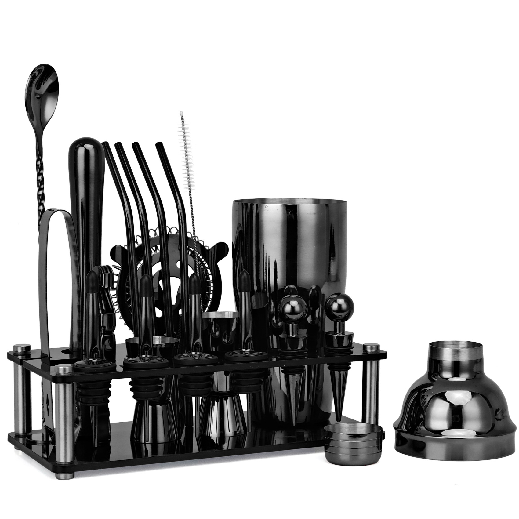 20pcs Black/Rose Gold/Silver 8 - Boston Shaker Set recension och pris