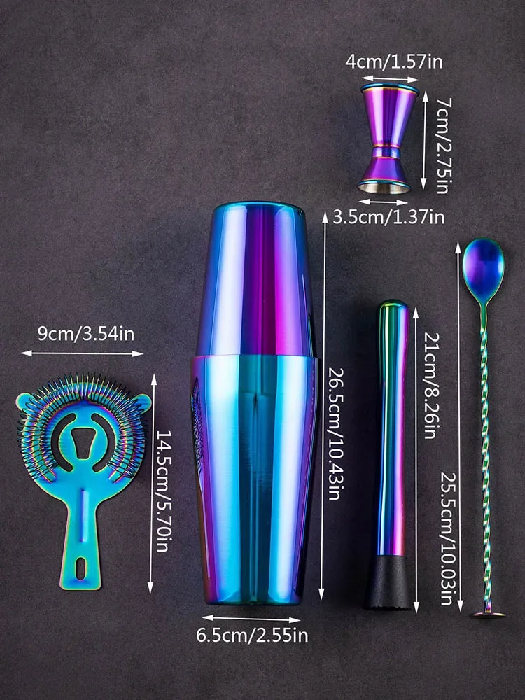 5/7pcs Rainbow Cocktail Shaker - Boston Shaker Set recension och pris