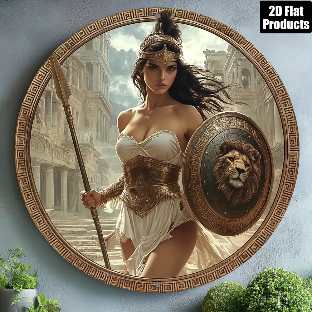 Vintage Greek Warrior Round Al - Home Bar Cafe recension och pris