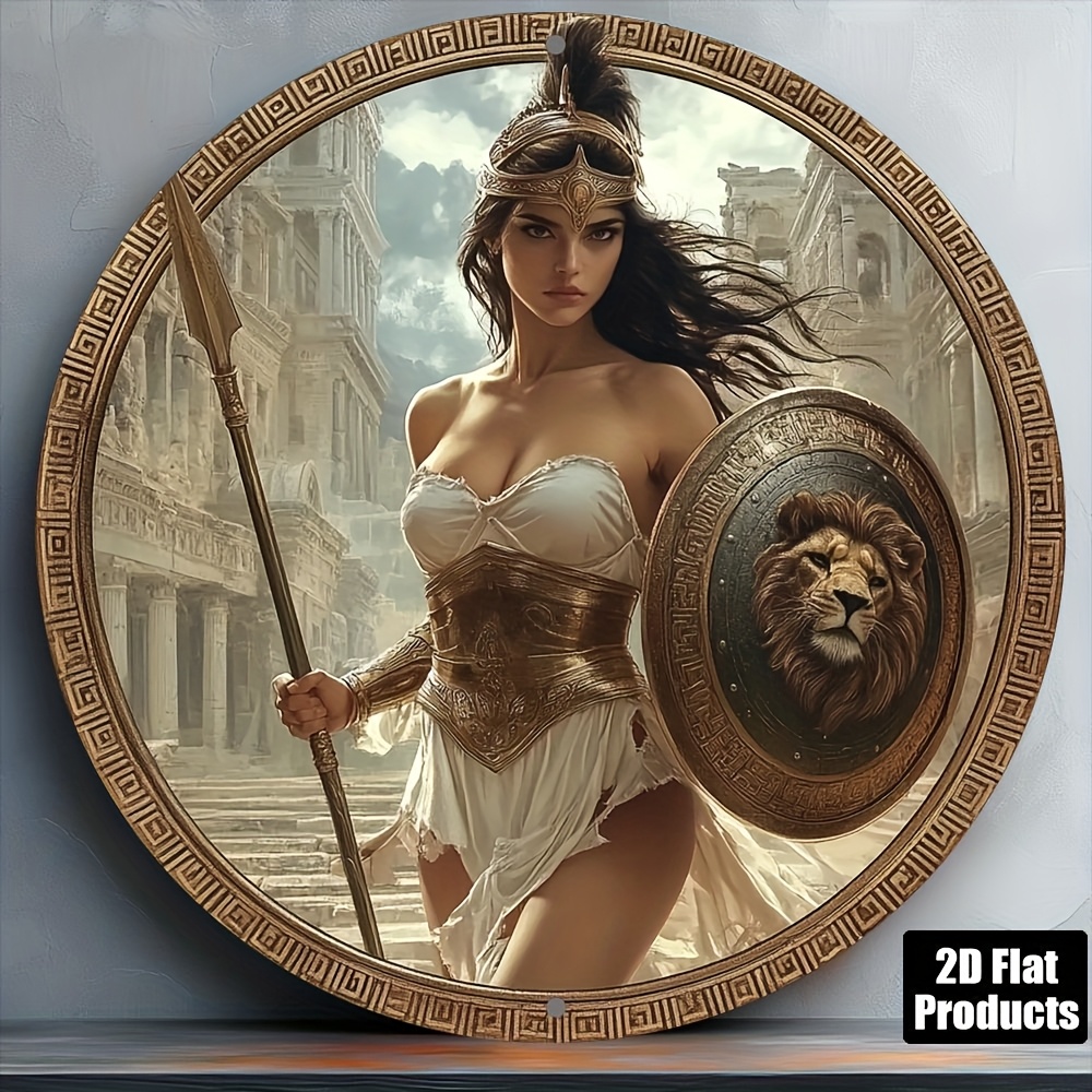 Vintage Greek Warrior Round Al - Home Bar Cafe recension och pris