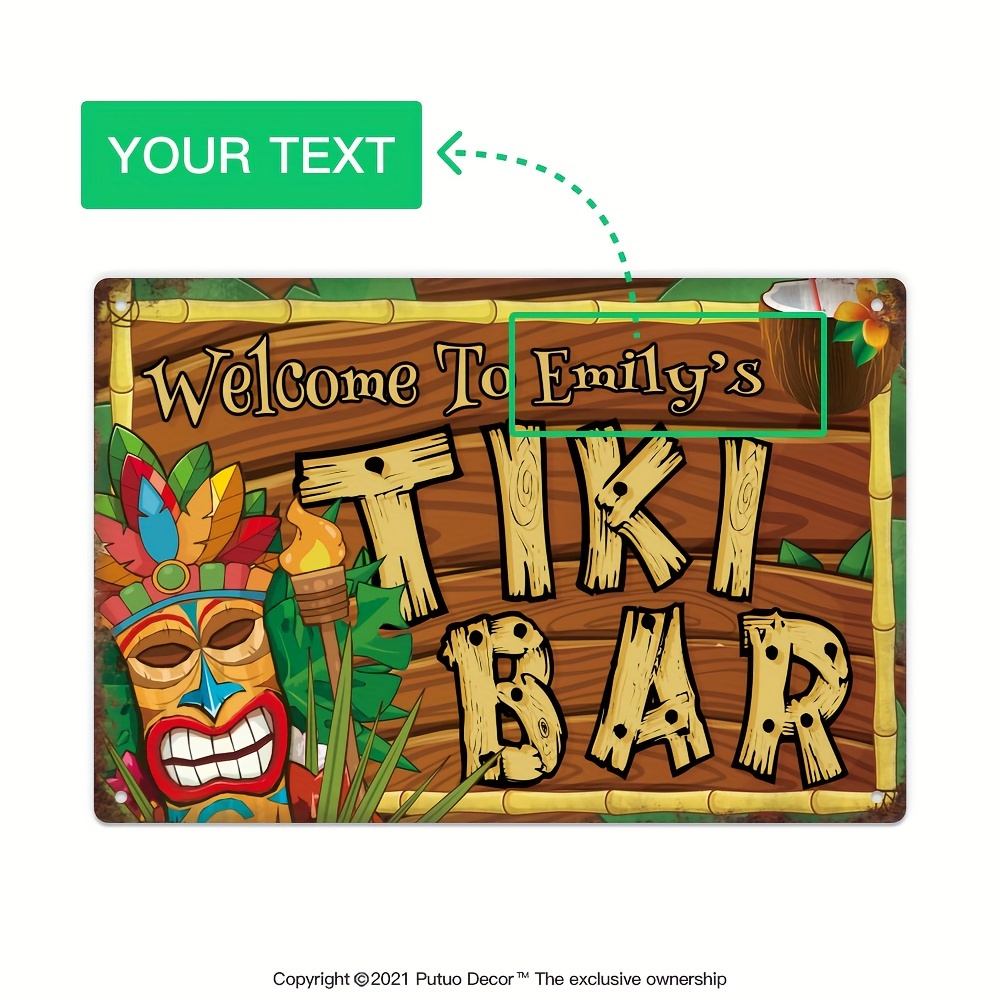 Custom  Decor Tiki Bar Sign, P - Home Bar Cafe recension och pris
