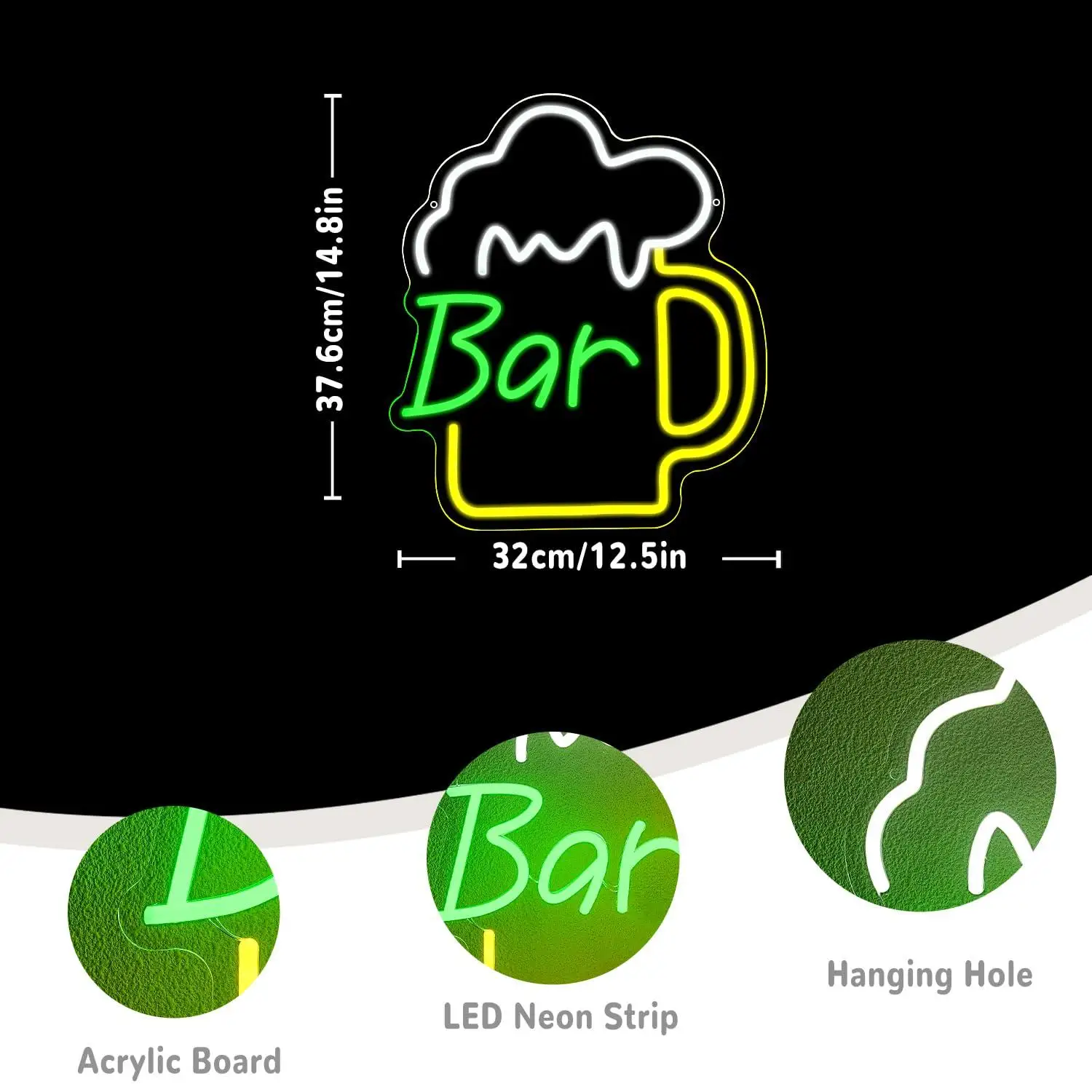 Beer Bar Neon Sign USB Dimmabl - Home Bar Signs recension och pris