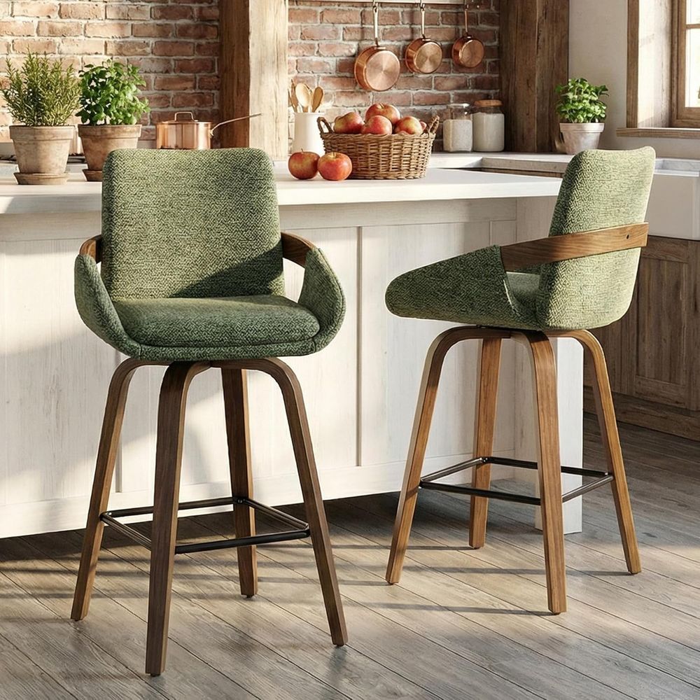Set of 2 26 Swivel Bar Stools  - Home Bar Seating recension och pris